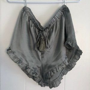 Green, silk, shorts, pajamas